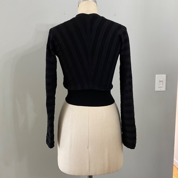 Club Monaco Women's Cross Front Striped Sweater Size XS - Picture 2 of 4